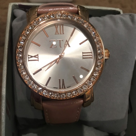 ZTA Accessories - ZTA sorority rose rhinestone watch in box